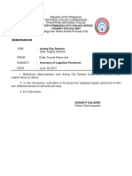 Inventory of Logistic Personnel