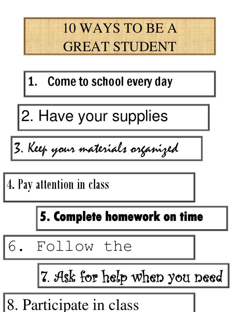 10 Ways To Be A Great Student: 1. Come To School Every Day | PDF