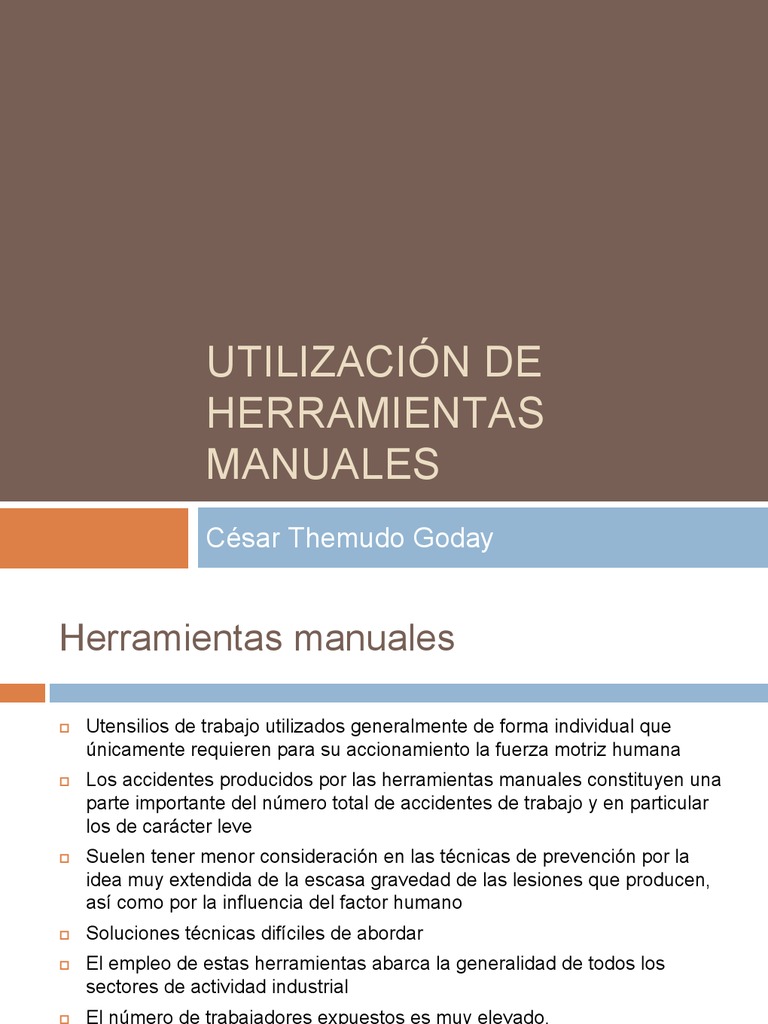 Seguridad en el uso de herramientas manuales | PDF | Tornillo ...