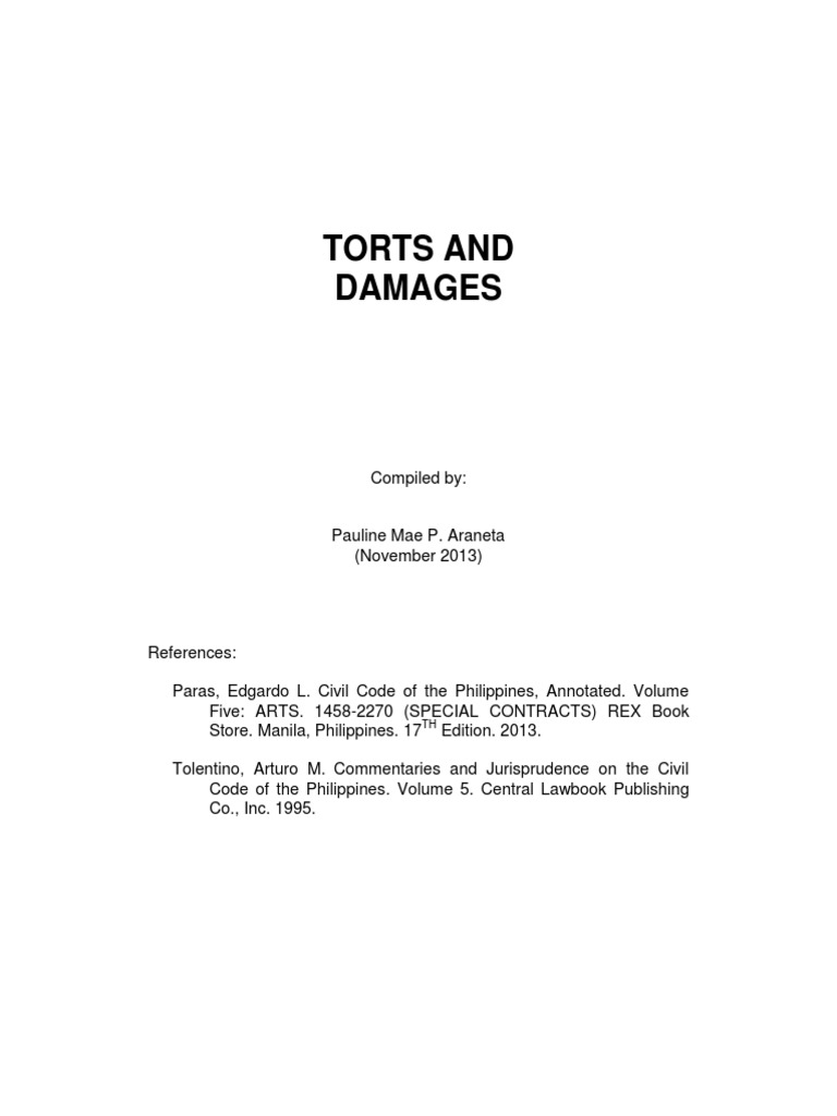 Overview of Torts and Damages in PH | PDF | Tort | Negligence