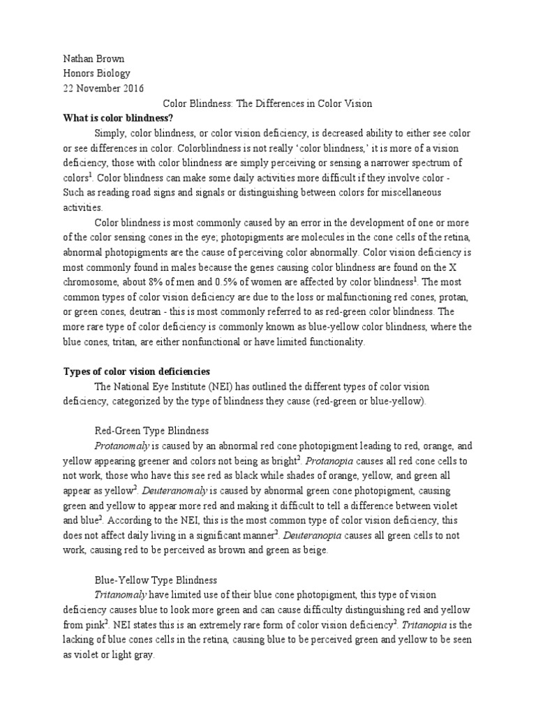 Understanding Color Blindness Types | PDF | Color | Visual Perception