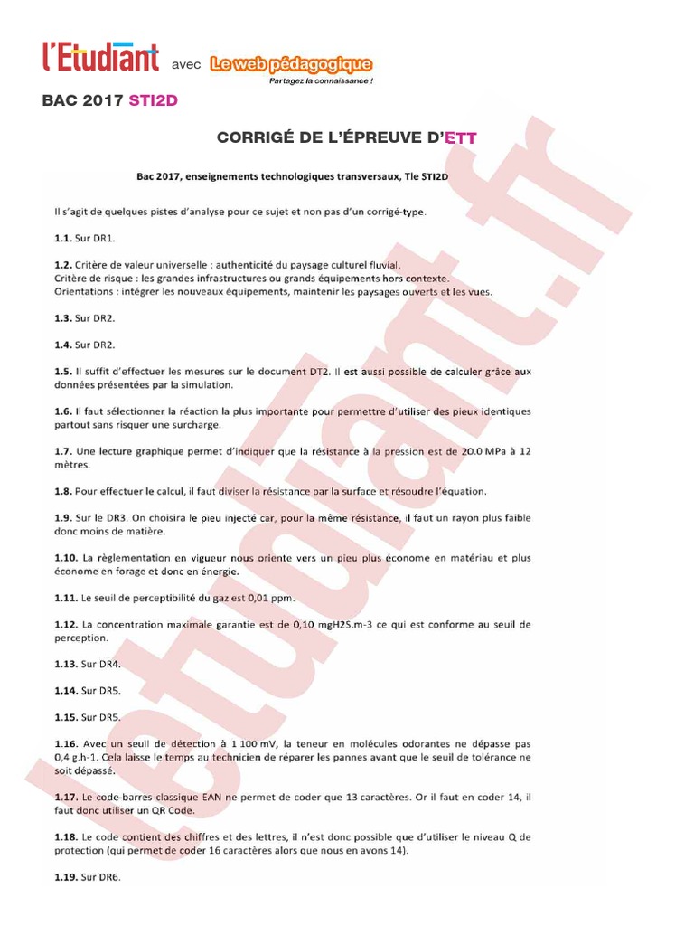 Bac Sti2d 2017 Ett Corrige