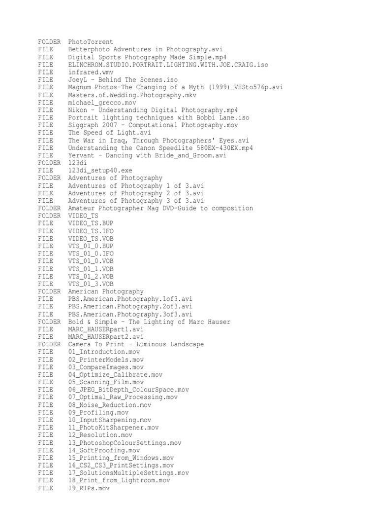 List A | PDF | High Dynamic Range Imaging | Computer File