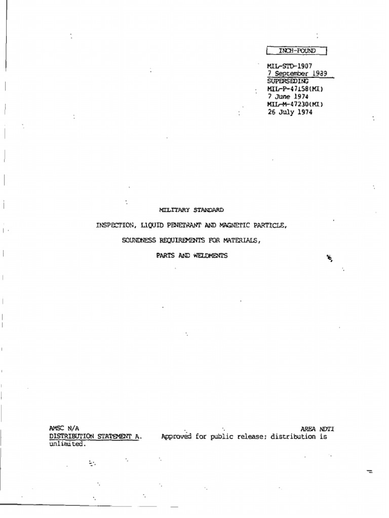 MIL-STD-1907 Inspection Standards | PDF | Casting (Metalworking ...