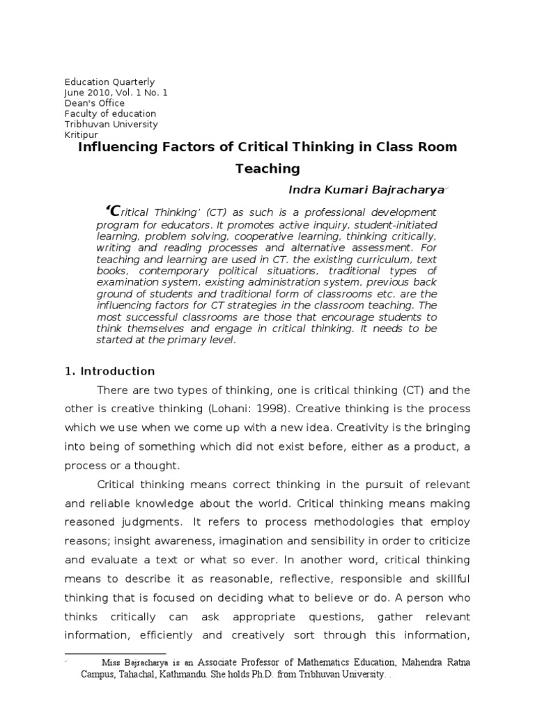 Factors affecting thinking skills picture