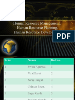 Human Resource Management, Human Resource Planning, Human Resource Development