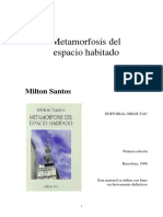 Milton Santos Metamorfosis Del Espacio Habitado.