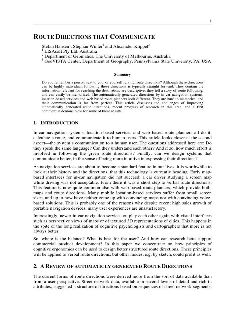 Better Route Directions | PDF | Traffic | Computer Science