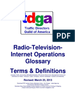 Radio-Television-Internet Operations Glossary of Terms & Definitions