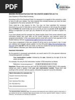 Missing Re-registration for the Wintersemester 2017-18