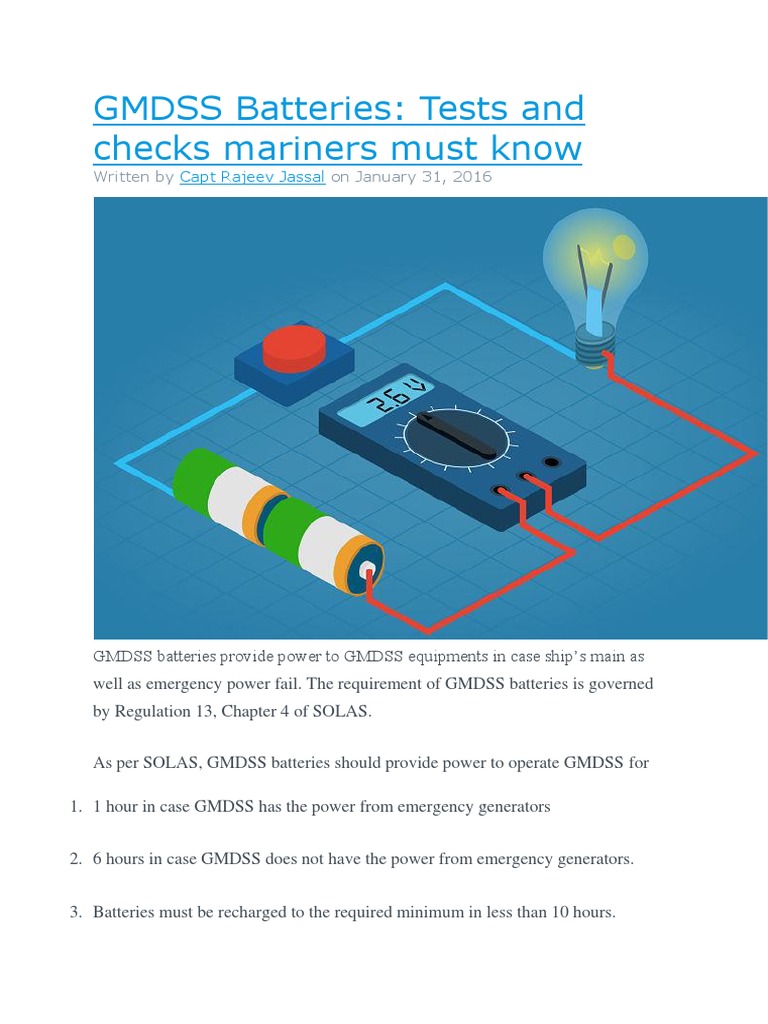 GMDSS Batteries Tests and Checks Mariners Must Know Battery