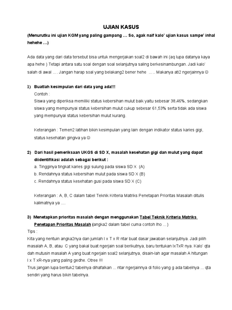 Contoh Soal Tes Teknisi Gigi Jawabanku Id