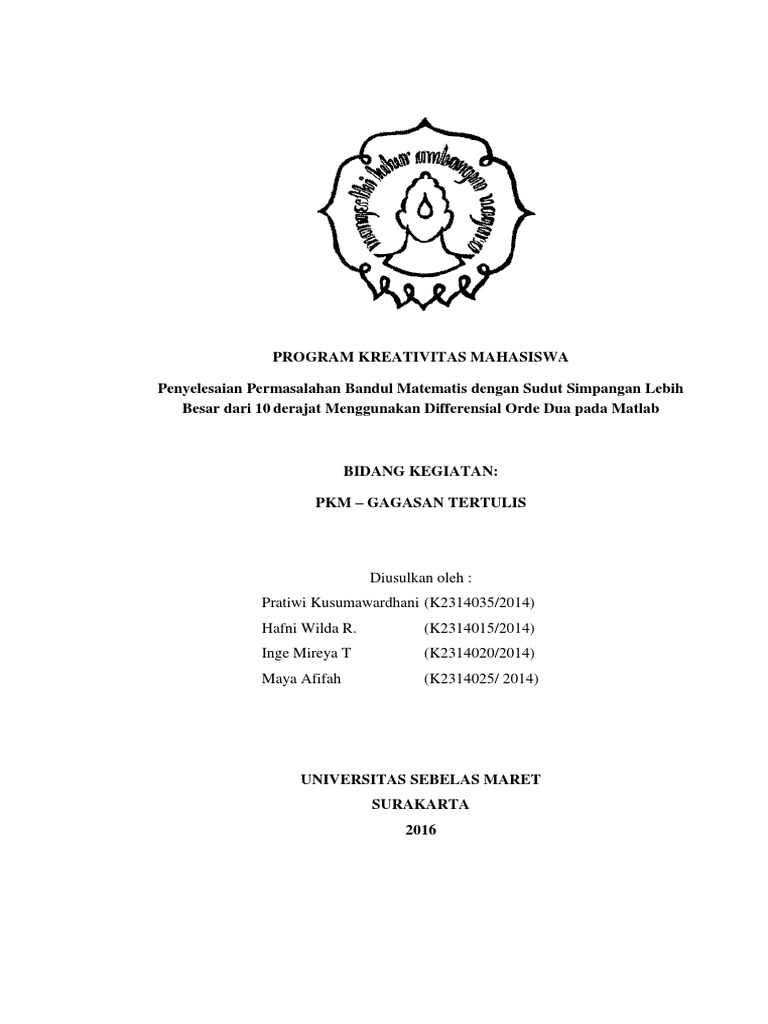 Proposal Pkm-gt Bandul Matematis Differensial Orde Dua