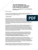 La Muerte de Una Persona y El Surgimiento de La Sucesion Indivisa