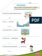 Prepositions worksheet for kids
