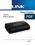 TP-Link TD-8616 V8 User Guide ADSL2 Modem