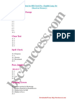 SBI Clerk Pre-English Memory-Based Solution Set