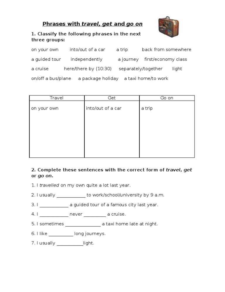 Travel Phrases and Sentence Completion | PDF