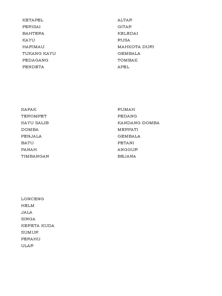 Contoh Kata Untuk Tebak Gaya Tebak Gambar