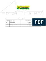 Account Overview: Primary Customer Id 4957842 Primary Customer Name Selva Kumar G