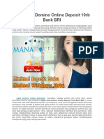 Agen Judi Domino Online Deposit 10rb Bank BRI