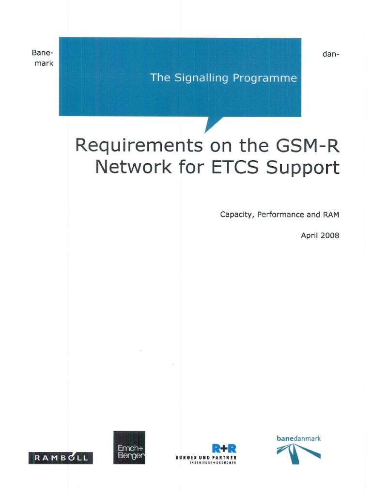 Requirements On The GSM-R Network For ETCS Support PDF | PDF