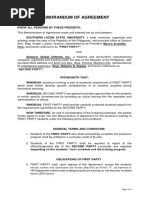 Memorandum of Agreement