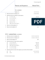 UNIT 7 Number Patterns and Sequences Mental Tests: M 7.1 Standard Route