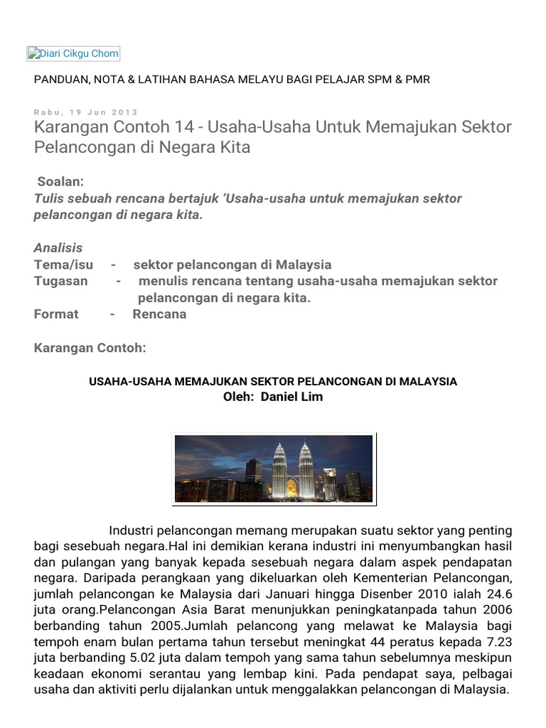 Diari Cikgu Chom_ Karangan Contoh 14 - Usaha-Usaha Untuk 