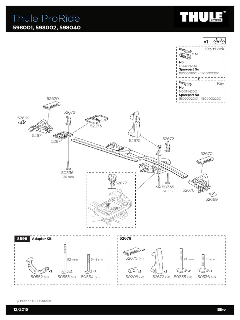 thule 598 spare parts