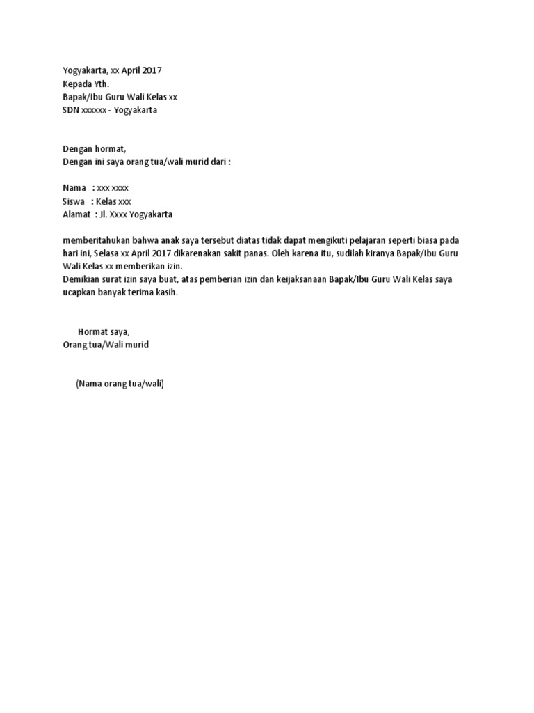 Download 69+ Contoh Surat Surat Izin Sekolah Untuk Anak Sd Gratis