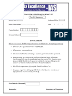 Question-Cum-Answer (Qca) Booklet: Test ID: Magazine-5