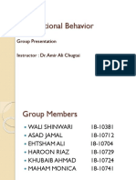 Organizational Behavior: Group Presentation Instructor: Dr. Amir Ali Chugtai