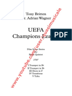 UEFA Champions League" (Tony Britten) Arr. Adrian Wagner - Brass Quintet (Sheet Music) Arrangement