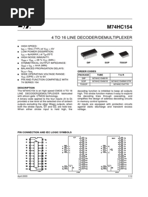 74154 | PDF | Electronic Circuits | Manufactured Goods