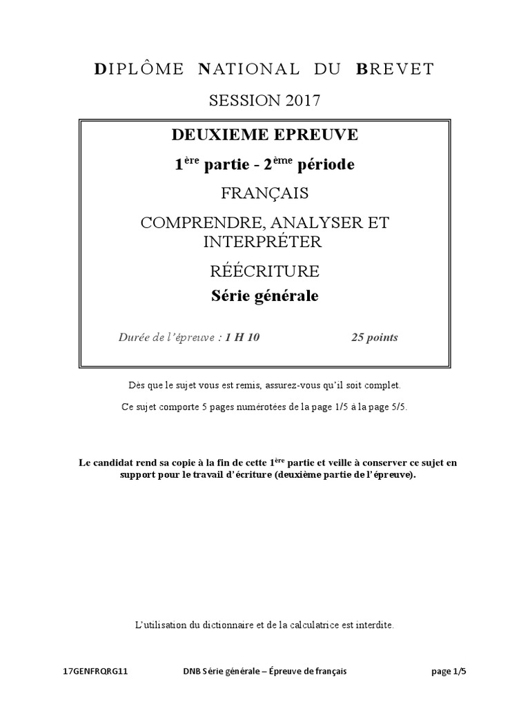 Réécriture 3ème Avec Corrigés Pdf Brevet Liban 2017 Sujet Francais Reecriture | PDF | Gustave Flaubert |  Romans