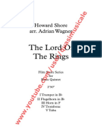 The Lord of The Rings" (Howard Shore) Arr. Adrian Wagner - Brass Quintet (Sheet Music) Arrangement