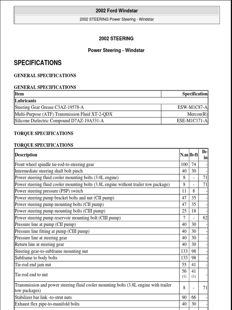 2003 Ford Windstar Service Repair Manual Pdf Transmission Mechanics Land Vehicles