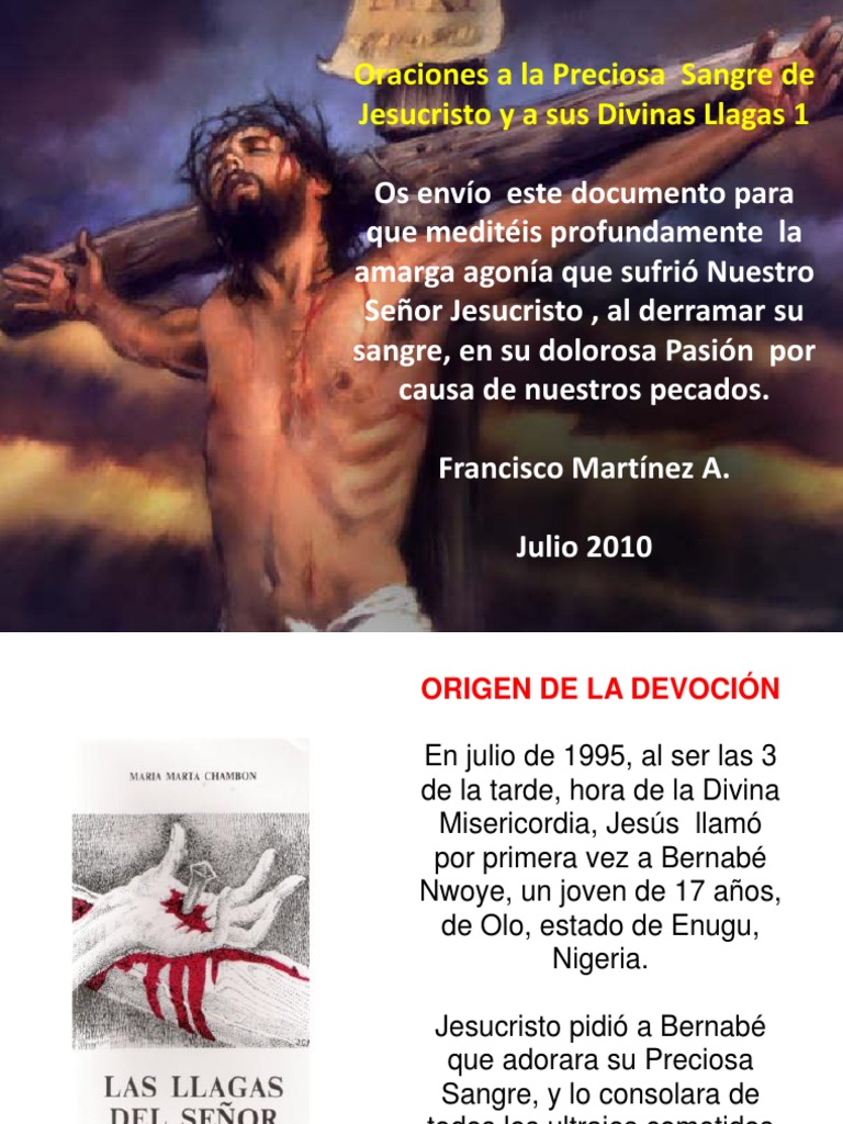 Oraciones A La Preciosa Sangre De Nuestro Señor Jesucristo Pdf