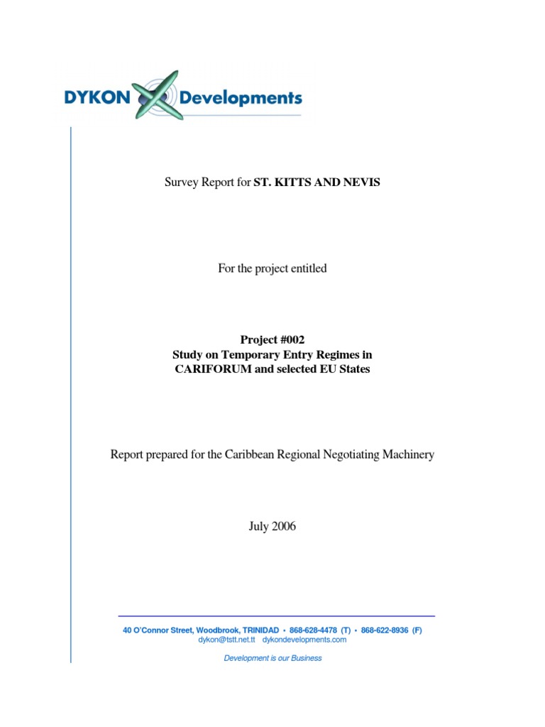 Temp Entry St Kitts and Nevis Travel Visa Consul (Representative)