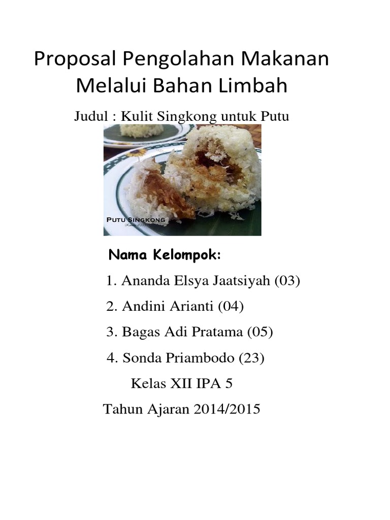 Proposal Pengolahan Makanan Melalui Bahan Limbah Docx