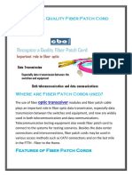 Recognize a Quality Fiber Patch Cord