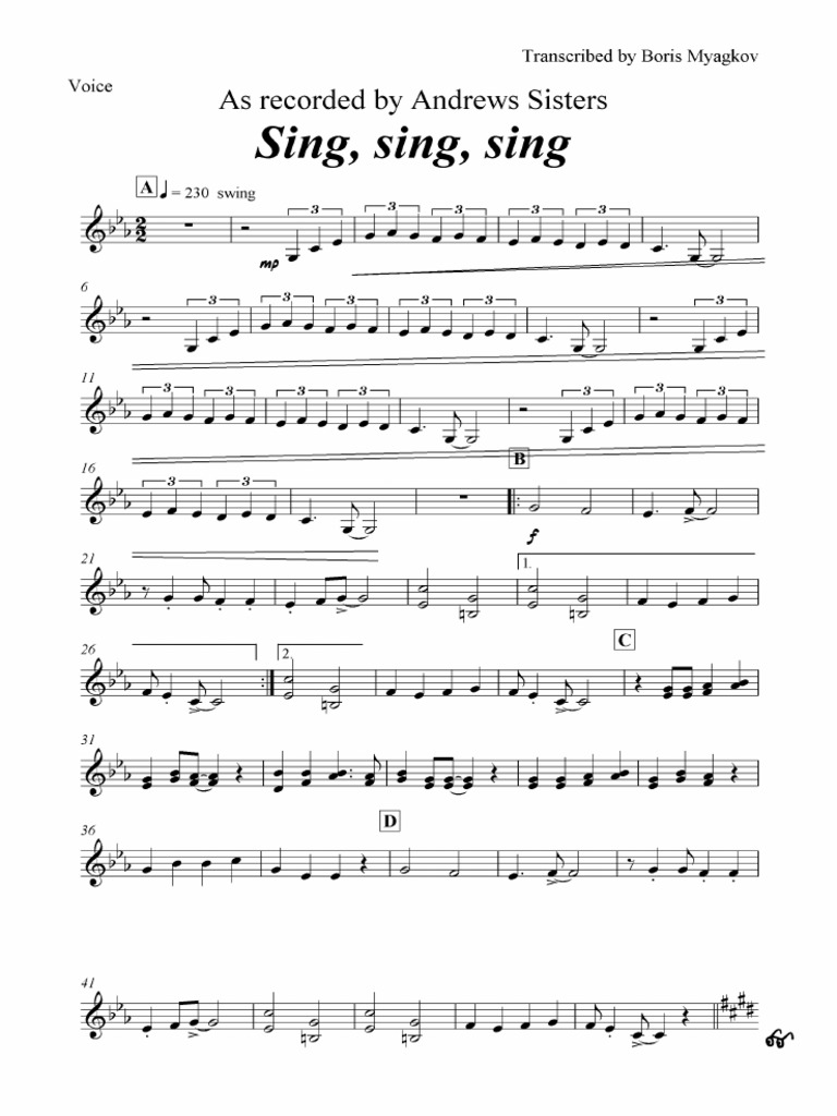 Partituradebanda - Sing Sing Sing - Boris Myagkov PDF | PDF | Musical ...