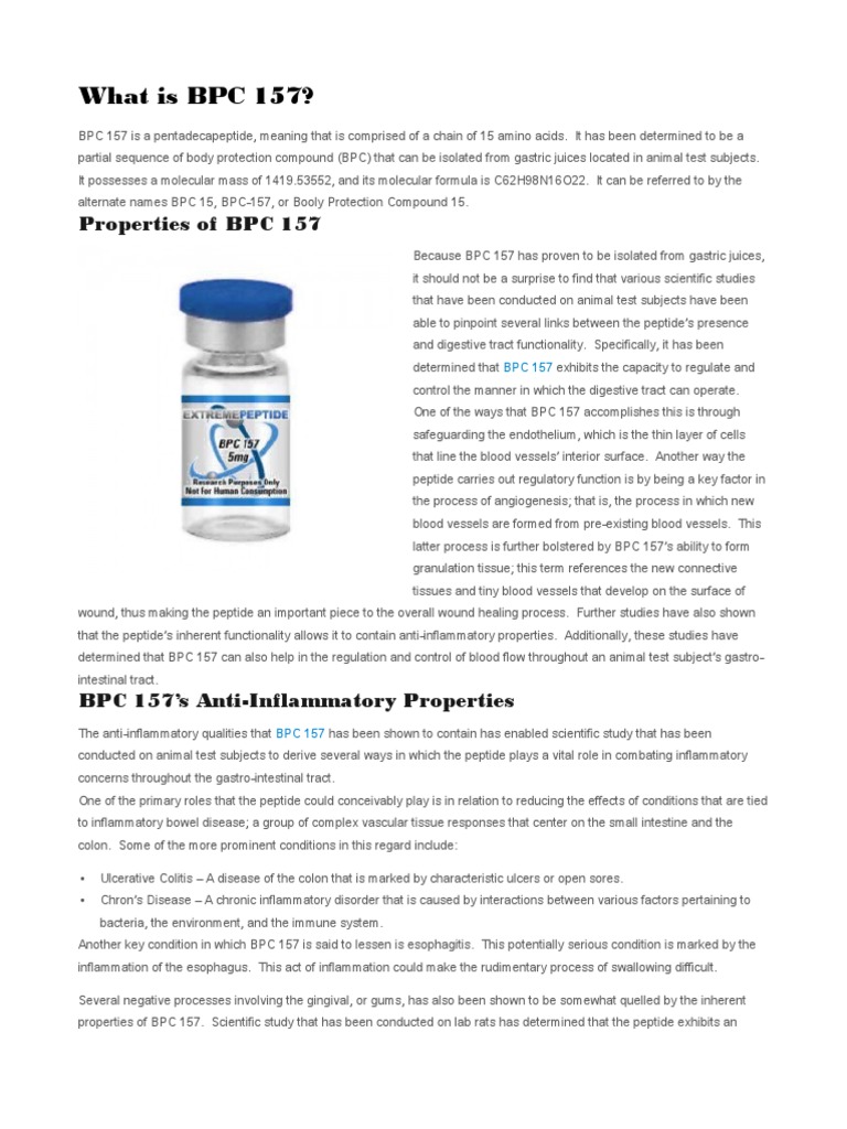 bpc 157 crohn& 39 157: Benefits for Crohn's and Colitis | PDF | Inflammation Potassium Drip