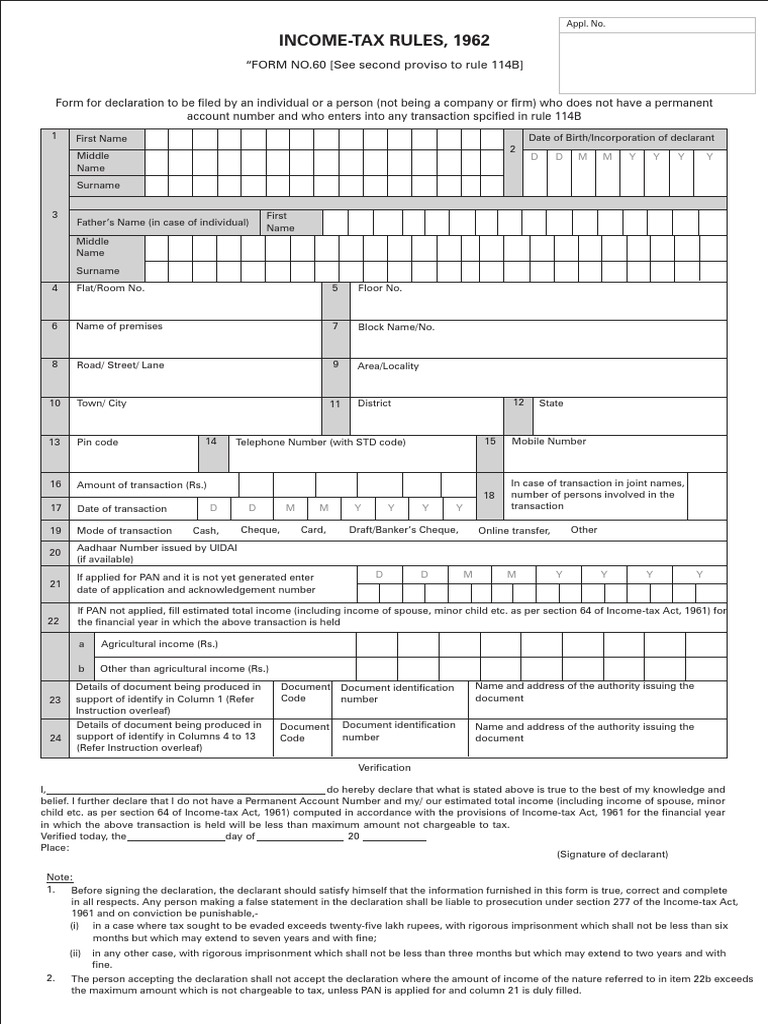 form-60-1 | Identity Document | Social Institutions