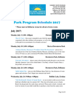 Park Program Schedule 2017