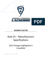 Manufacturers' specifications for women's lacrosse field crosses