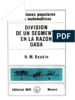 División de Un Segmento en La Razón Dada - Beskin