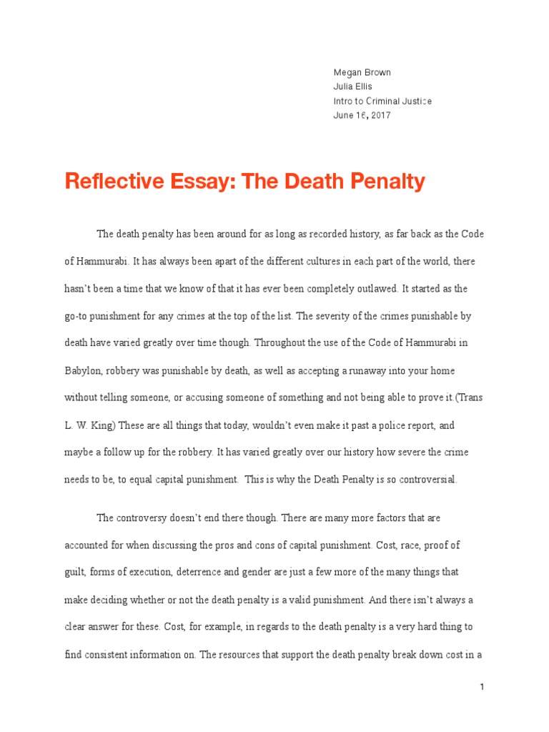 Реферат: Views Of The Death Penalty Essay Research