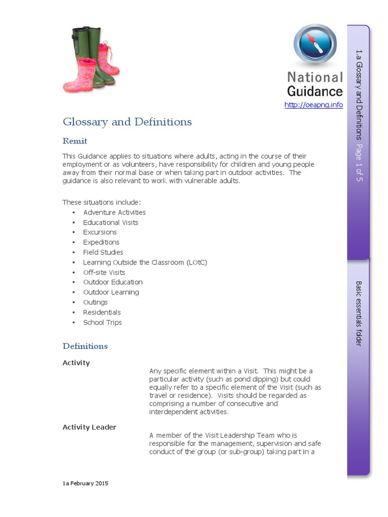 1.a Glossary and Definitions PDF Emergency Leadership